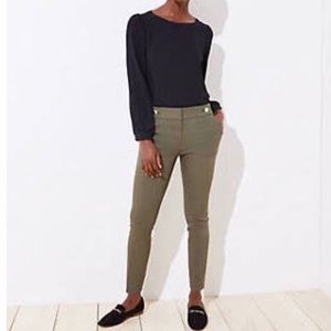 2 Pair LOFT Julie Skinny Fit (green & black) size4